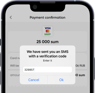 Payment screen